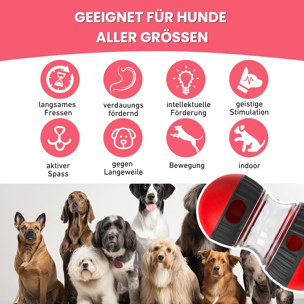 Payanwin Interaktives Hundespielzeug – Leckerli-Spender Mit Rollen-Design, Verstellbar, BPA-frei